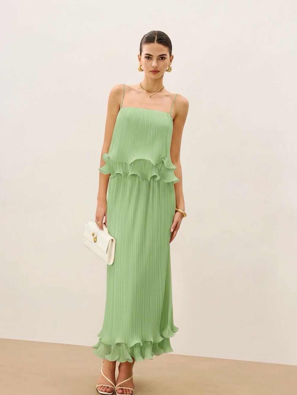 Commense Pleated Layered Ruffle Skirt Set - Picture 6 of 16